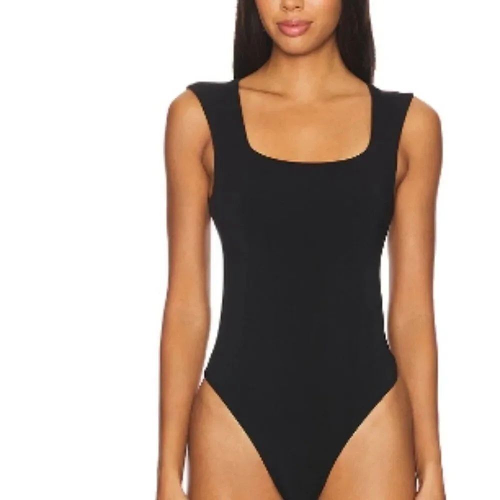 Intimately by Free People Square Neck Black Sleeveless Bodysuit in Size Unknown